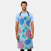 Tablier Pickleball Paddles et Balls Blue Kitchen (Porté)