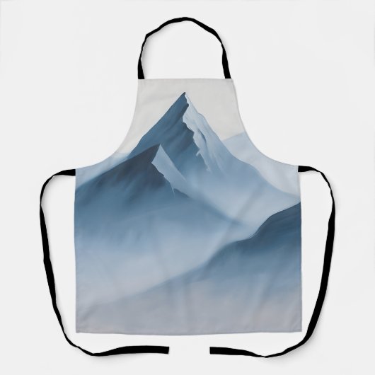 Tablier Pics de montagnes bleus brumeux (Recto)
