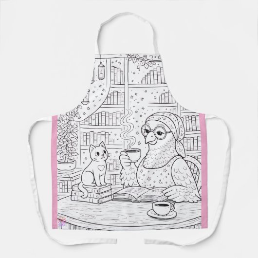 Tablier Pidgy and Nova Tea - Colouring Apron (Recto)