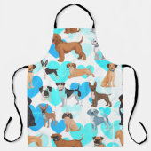 Tablier Pièce d'impression tout-en-un Motif de chiens (Recto)