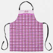 Tablier Pièce rose Plaid Personnalisé Monogramme Initiales (Recto)