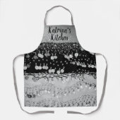 Tablier Pièces de parties scintillant Noir et argent Perso (Recto)