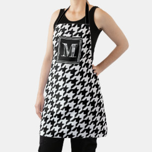 Tablier Pied de fond noir classique Monogramme moderne