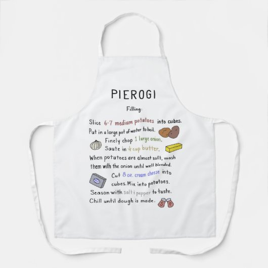 Tablier Pierogi Apron - Recette de remplissage (Recto)