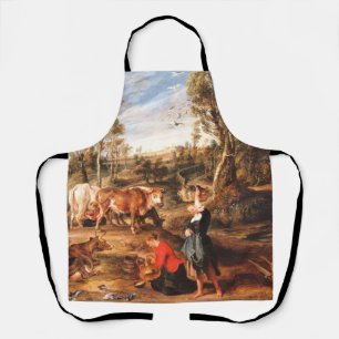 Tablier Pierre Paul Rubens Laitières avec du bétail dans u