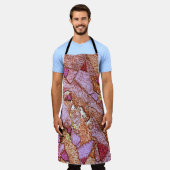 Tablier Pierres volcaniques peintes en violet rose (Porté)