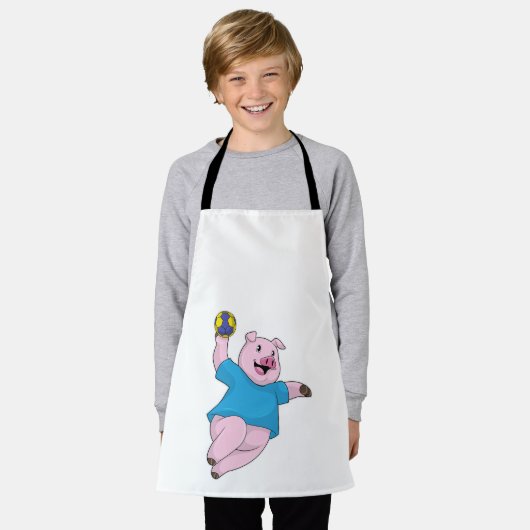 Tablier Pig en tant que joueur de handball avec Handball (Porté)