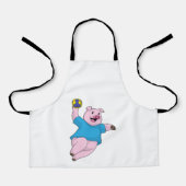 Tablier Pig en tant que joueur de handball avec Handball (Recto)