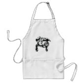 Tablier Pig Head Farm Animal Drawing in Black White (Devant)