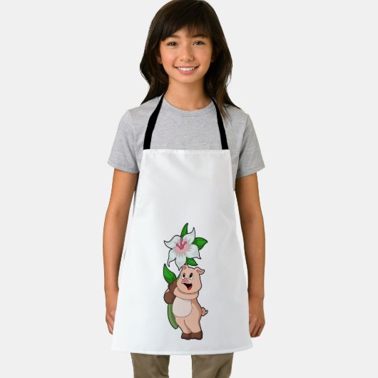 Tablier Pig with Flower Lily (Insitu)