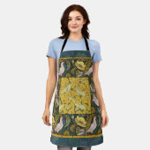Tablier Pigeon Blue Yellow Fish Art Nouveau (Porté)