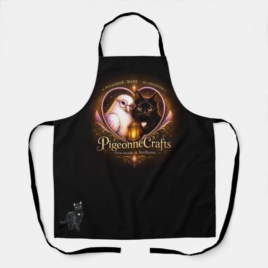 Tablier PigeonneCrafts Faite avec amour avec Nova (Recto)