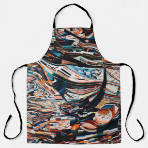 Tablier Pile de bateau en bois marron et bleu