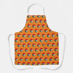 Tablier Pile orange de livres