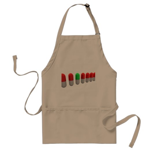 Tablier Pilule verte unique parmi les capsules rouges (Devant)