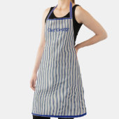 Tablier Pin Stripe Apron Name French Style (Insitu)