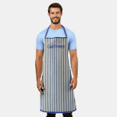 Tablier Pin Stripe Apron Nom Style français (Porté)