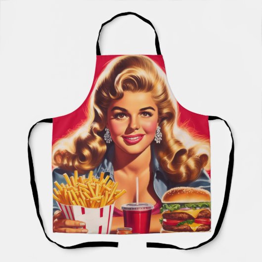 Tablier Pin-up de restauration rapide vintage (Recto)