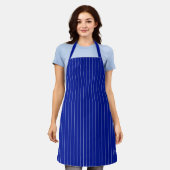 Tablier Pinces verticales bleu cobalt minimaliste (Porté)