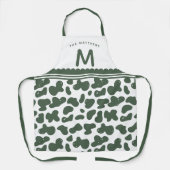 Tablier Pine Green Nom personnalisé & Monogram Motif de va (Recto)