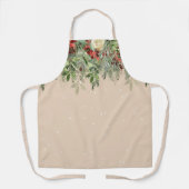 Tablier Pine Poinsettia Fleur Rouge (Recto)