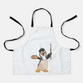 Tablier Pingouin as Painter with Paint brush & Colour (Recto)
