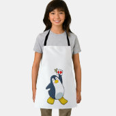 Tablier Pingouin au Poker avec cartes de Poker (Insitu)