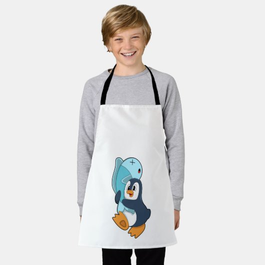 Tablier Pingouin avec poisson (Porté)