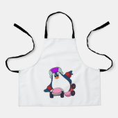 Tablier Pingouin comme Patineur Inline avec Patins Inline (Recto)