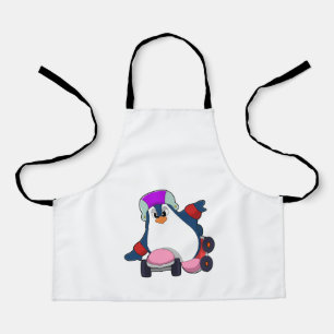 Tablier Pingouin comme Patineur Inline avec Patins Inline