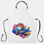 Tablier Pingouin comme pilote avec avion (Recto)