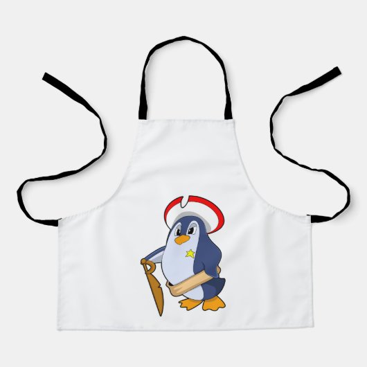 Tablier Pingouin comme pirate avec Casquette (Recto)