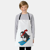 Tablier Pingouin comme skieur avec ski (Porté)