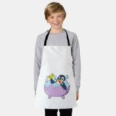 Tablier Pingouin dans la baignoire avec canard (Porté)