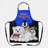 Tablier Pingouin de Noël bébé phoque d'ours polaire person (Recto)