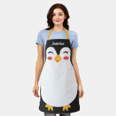 Tablier Pingouin mignon face à l'impression tout-en-un amu (Porté)