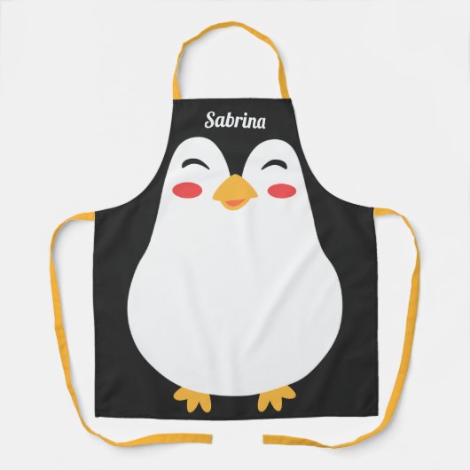 Tablier Pingouin mignon face à l'impression tout-en-un amu (Recto)