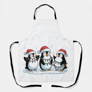 Tablier Pingouin mignon portant le chapeau de Noël Xmas Pi
