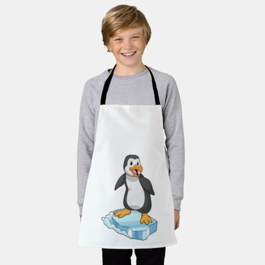 Tablier Pingouin sur glace floc (Porté)