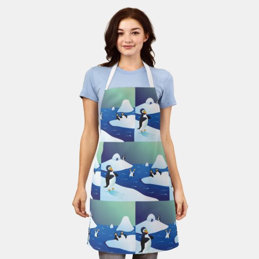 Tablier Pingouins Et Glace (Porté)