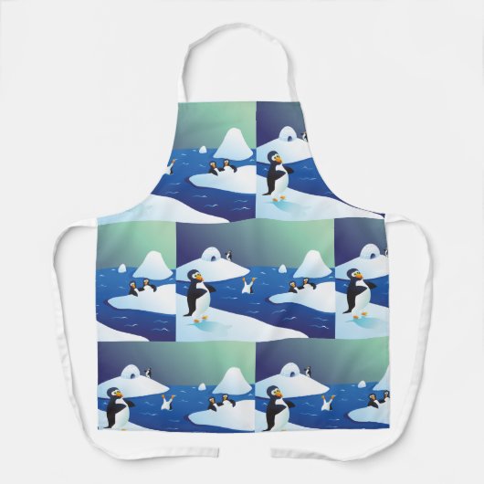 Tablier Pingouins Et Glace (Recto)