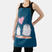 Tablier  pingouins mignons amoureux  (Insitu)