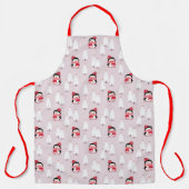 Tablier Pingouins mignons et arbres de Noël (Recto)