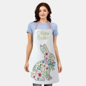 Tablier Pink and Blue Wildflower Easter Rabbit (Porté)