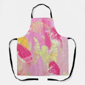 Tablier Pink and Yellow Abstract Art All-Over Print Apron (Recto)