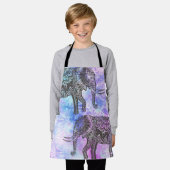 Tablier Pink Aqua Black Elephant Bright Tribal (Porté)