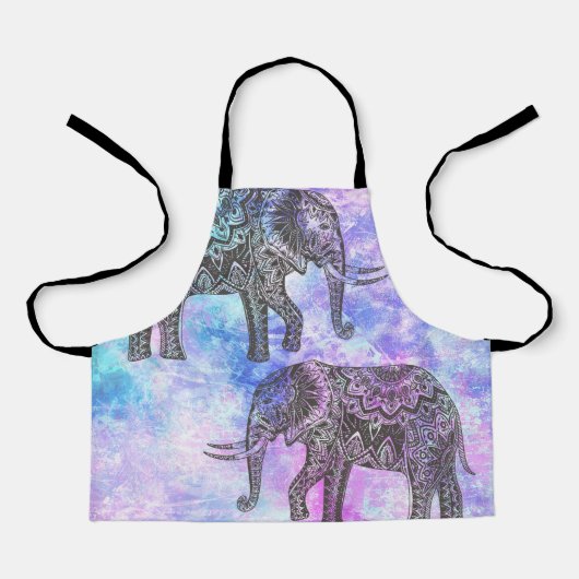 Tablier Pink Aqua Black Elephant Bright Tribal (Recto)