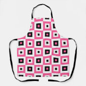 Tablier Pink Black and White Checkered Squares Pattern (Recto)