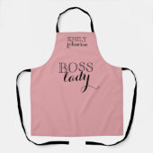 Tablier Pink Black Scripté Boss Lady Cadeau Personnalisé (Recto)