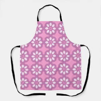 Tablier Pink Blossom Retro Tile Pattern
